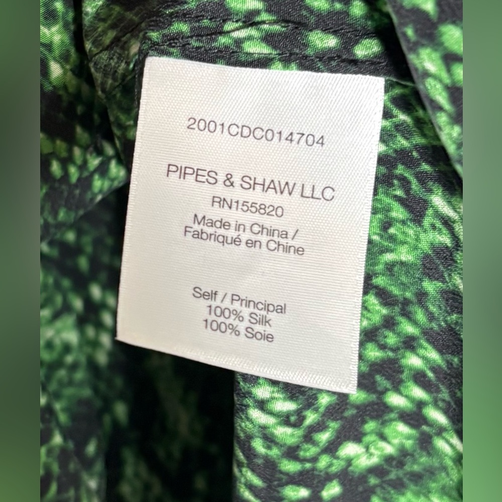 Veronica Beard Merci Python Print Silk Blouse Eme… - image 7